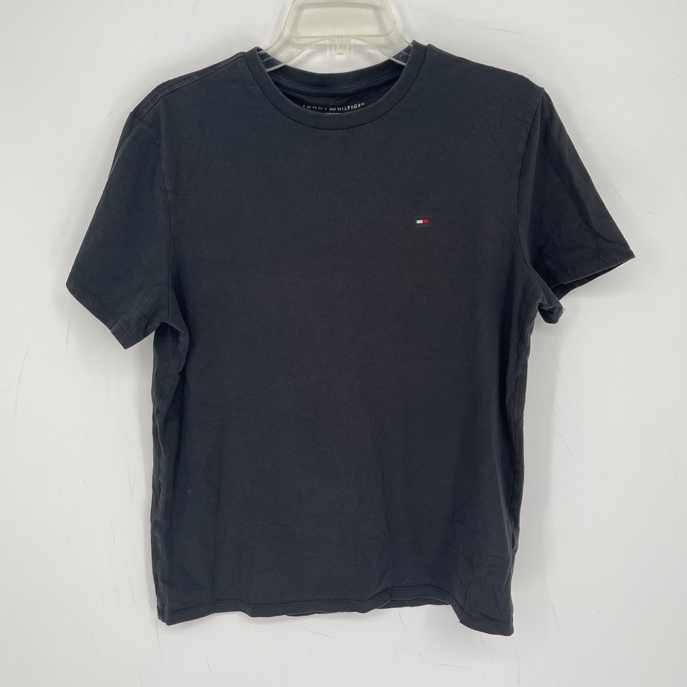 Tommy Hilfiger Men's Black Crew Neck Stretch Short Sleeve Tee T-Shirt Size M